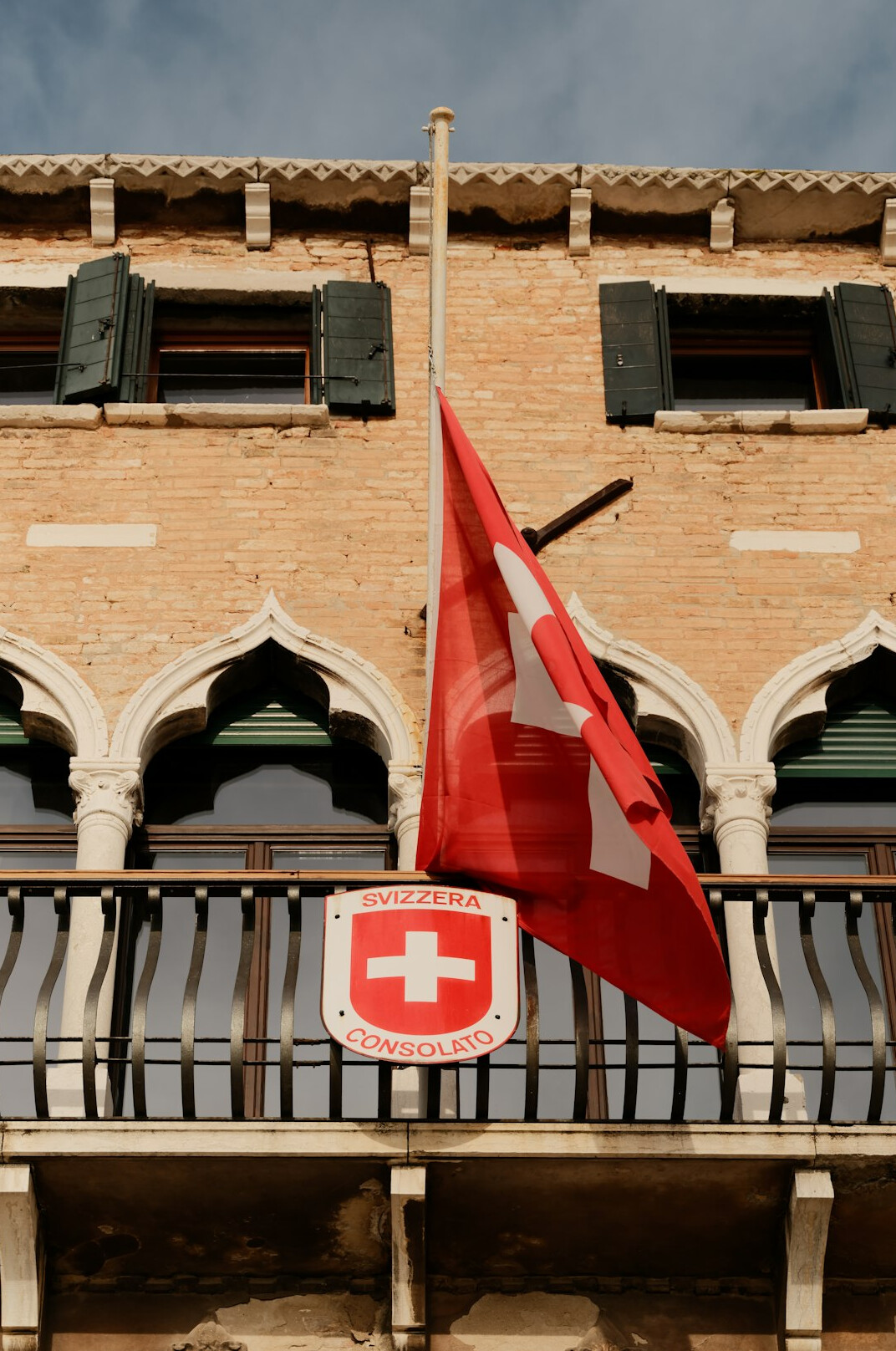 swiss flag and documents